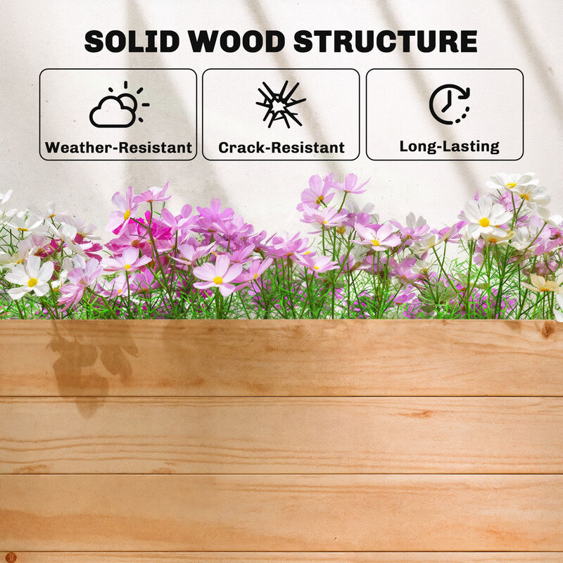 Hivvago Wood Raised Planter for Climbing Plants, Herbs, and Flowers image number 6