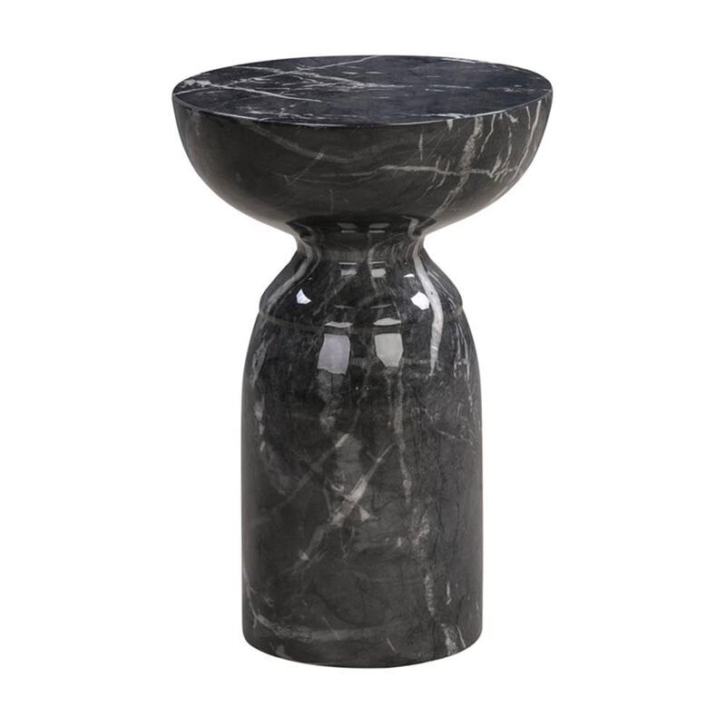 Tov Furniture Rue Faux Marble Concrete Indoor/Outdoor Side Table (Black) image number 3