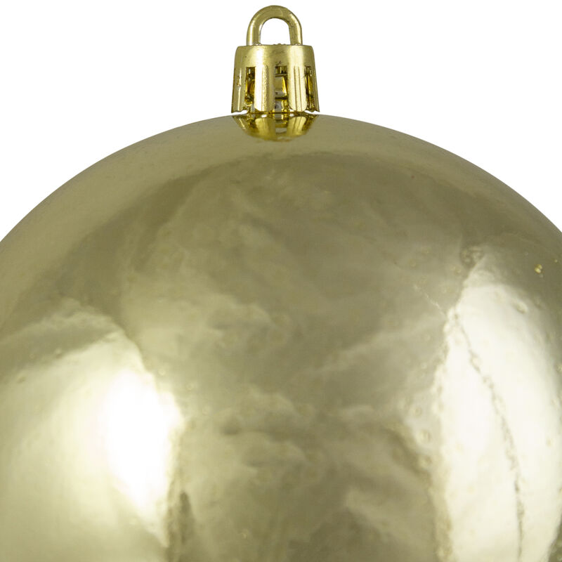 Shiny Champagne Gold Shatterproof Christmas Ball Ornament 4" (100mm) image number 1