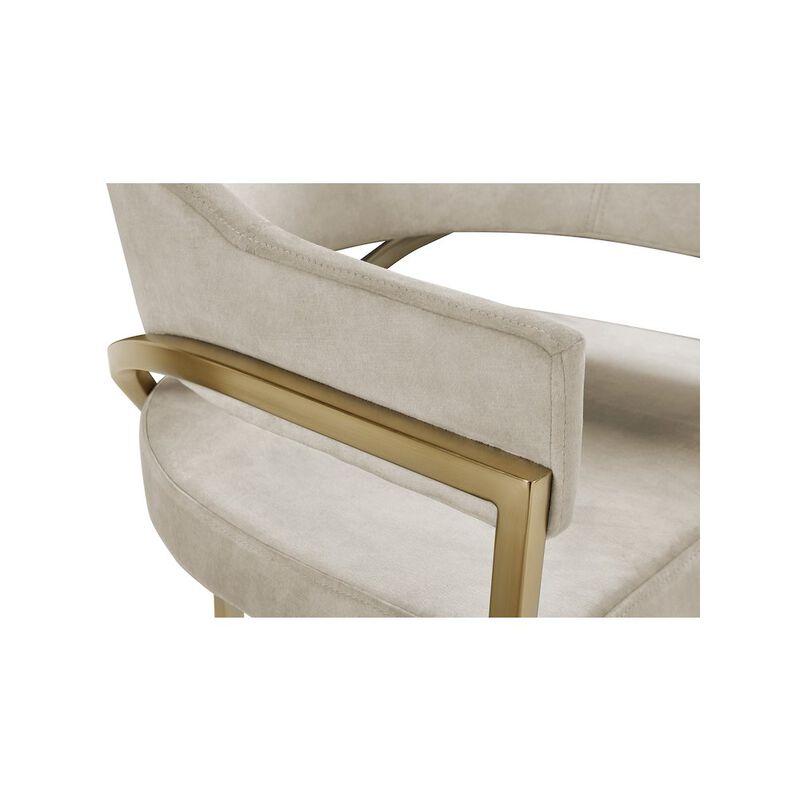 Meridian Furniture Madelyn Stone Velvet Dining Chair, Set of 2