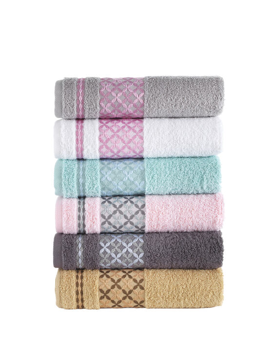 KAFTHAN Textile Multicolor Plaid Turkish Cotton Face/Hand/Hair Bath Towels (Set of 6)