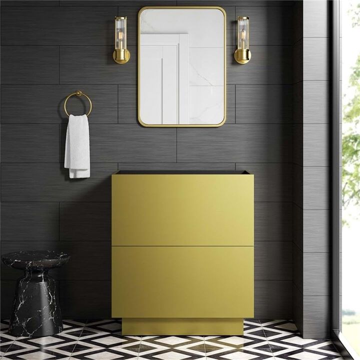 Modway Quantum Modern 30" Bathroom Vanity in Gold - Sink Basin Not Included