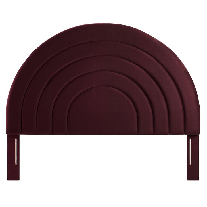 Solana Arched Performance Velvet Queen Headboard