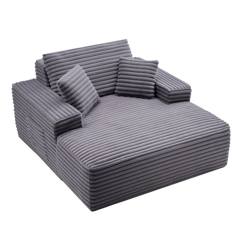 Boneless Chaise Lounge Chair, Oversized Upholstered Reading Sofa with Pillows image number 9