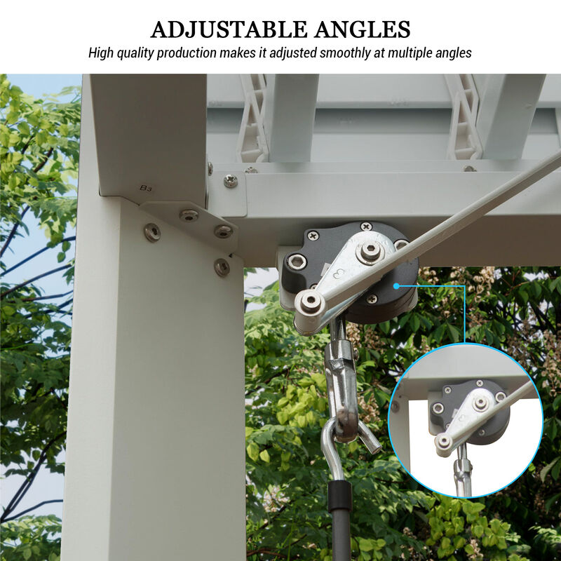 MONDAWE 10X10FT Outdoor Louvered Aluminum Pergola with Adjustable Roof and Efficient Drainage System for Patio, Deck, Garden