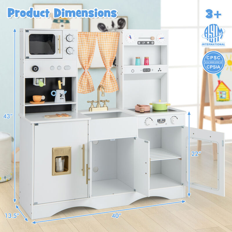Kids 3+ Kitchen Playset with Microwave and Coffee Maker for Pretend Play image number 2