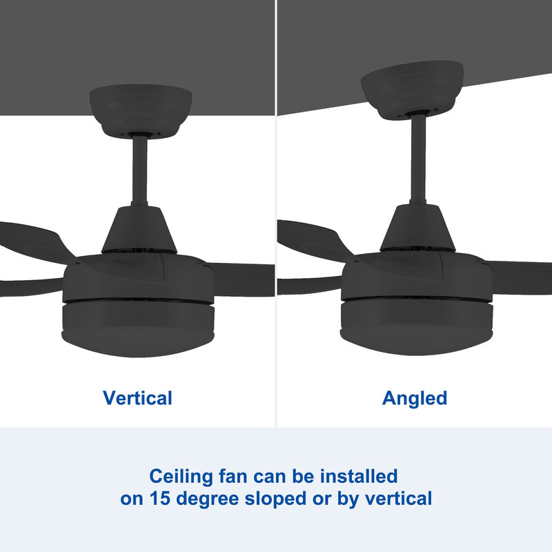 42 Inch Ceiling Fan with LED Light & Remote, Rustic Brown Wood Grain ABS Blades, 6-Speed image number 5
