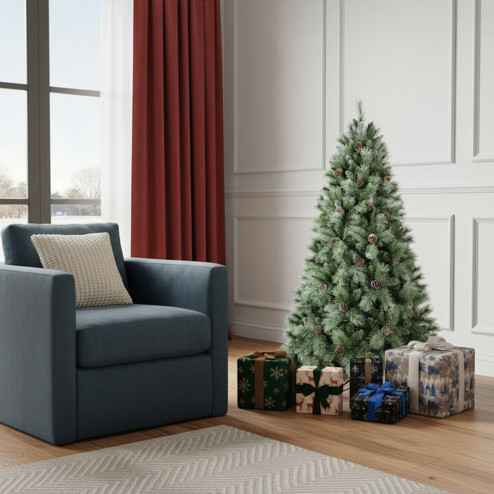 HomeRoots 5' Full Pine Christmas Tree With Decorations