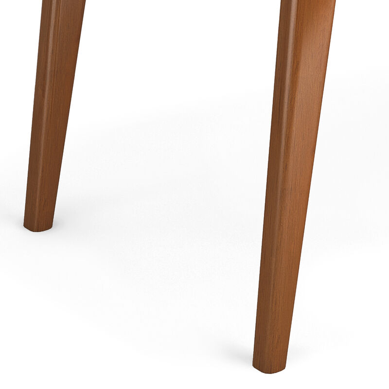 Draper SOLID HARDWOOD and Rubberwood 66 inch x 40 inch Rectangle Mid Century Modern Dining Table in Teak Brown