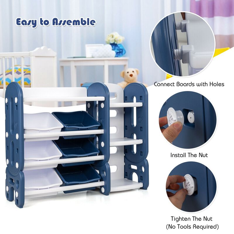 Bedroom or Playroom Toy Storage Organizer for Kids, Multi-Layer Bins image number 6