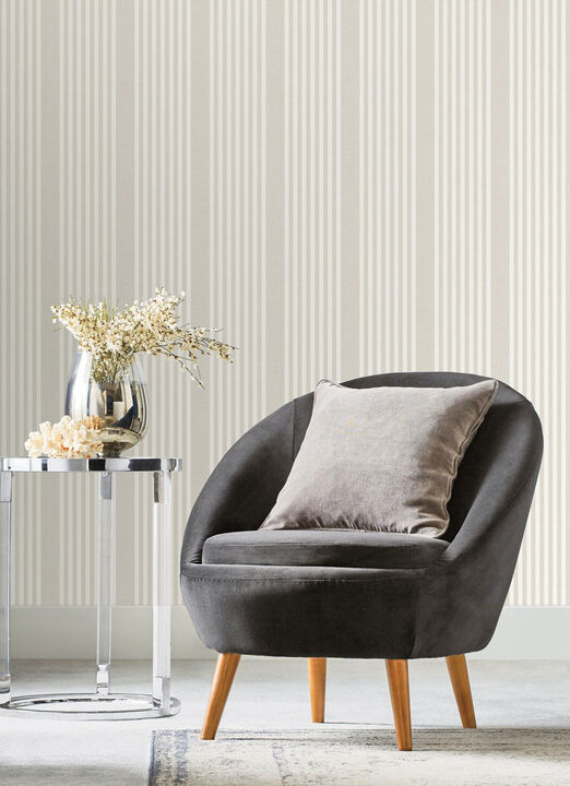 French Linen Stripe Soft Linen Wallpaper