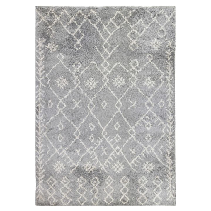HomeRoots Geometric Shag Area Rug