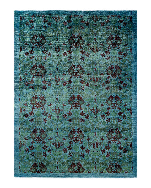 Fine Vibrance, One-of-a-Kind Hand-Knotted Area Rug  - Light Blue, 9' 1" x 11' 10"