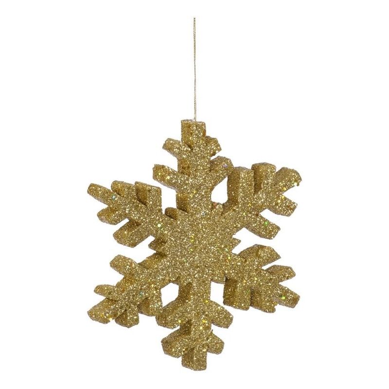 Vickerman Snowflake with Glitter, 18", Gold image number 1