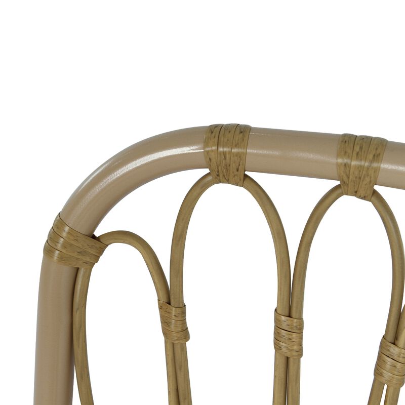 Merax Outdoor PE Wicker Dining Chairs with Washable Cushion Set of 2