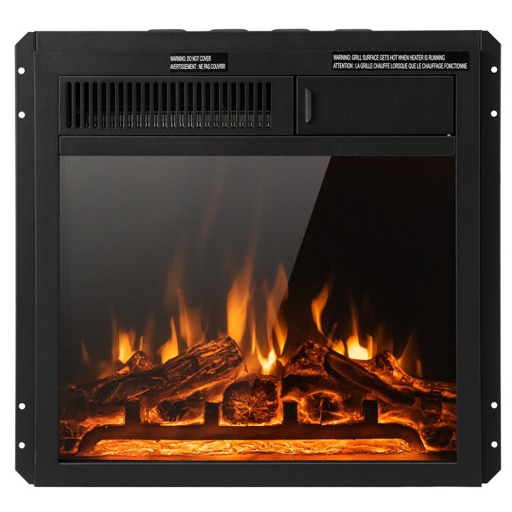 Electric Fireplace Insert with 7-Level Adjustable Flame Brightness