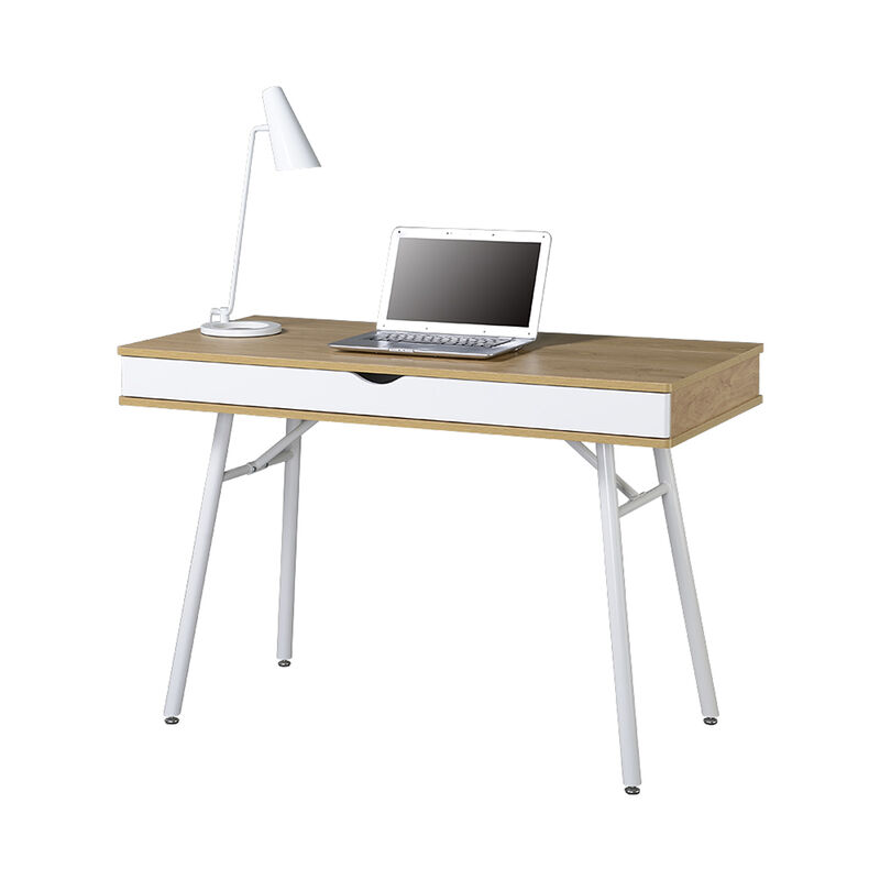 Modern Multi Storage Computer Desk with Storage, Pine