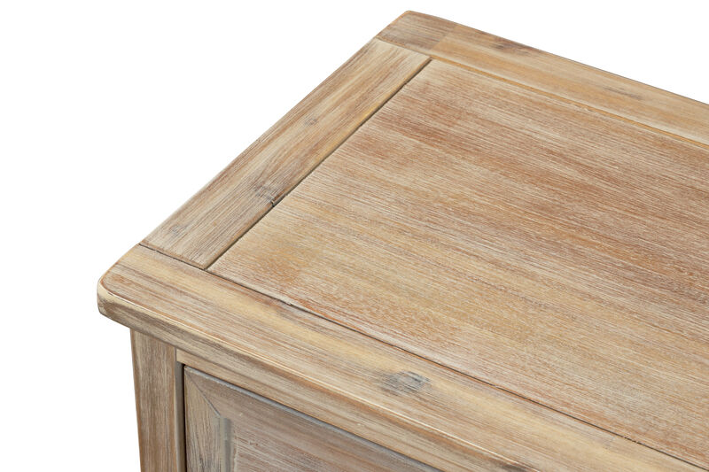 28" Rustic Storage Sideboard Buffet Cabinet, White Washed