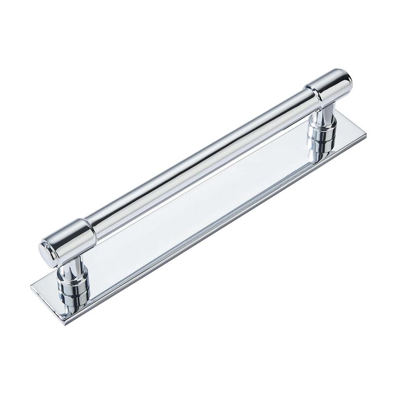 khtumeware 5 Pack 6 Inch(152 mm Center to Center Polished Chrome Cabinet Pull Backplate with Base Plate Zinc Solid Kitchen Cabin