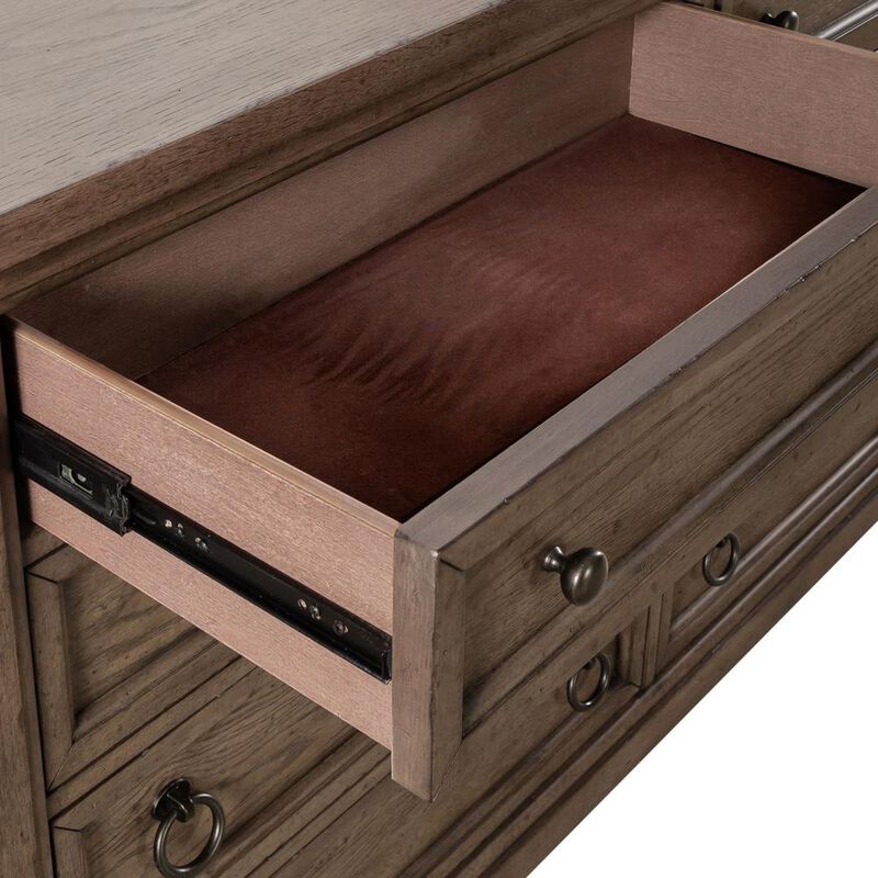 Liberty Furniture Americana Farmhouse 9 Drawer Dresser, Black in Dusty Taupe image number 5