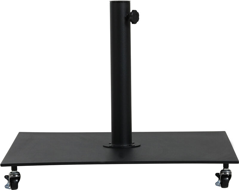 Meridian Furniture Fiji Grey Fabric / Matte Black Aluminum Patio Umbrella with Base Sets