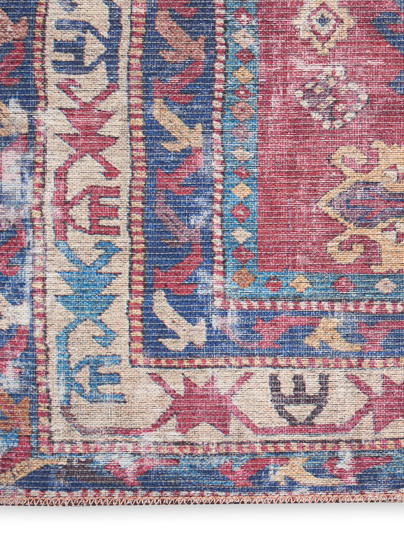 Machine Washable Series 1 SR105 Red/Navy 2'2" x 8' Rug