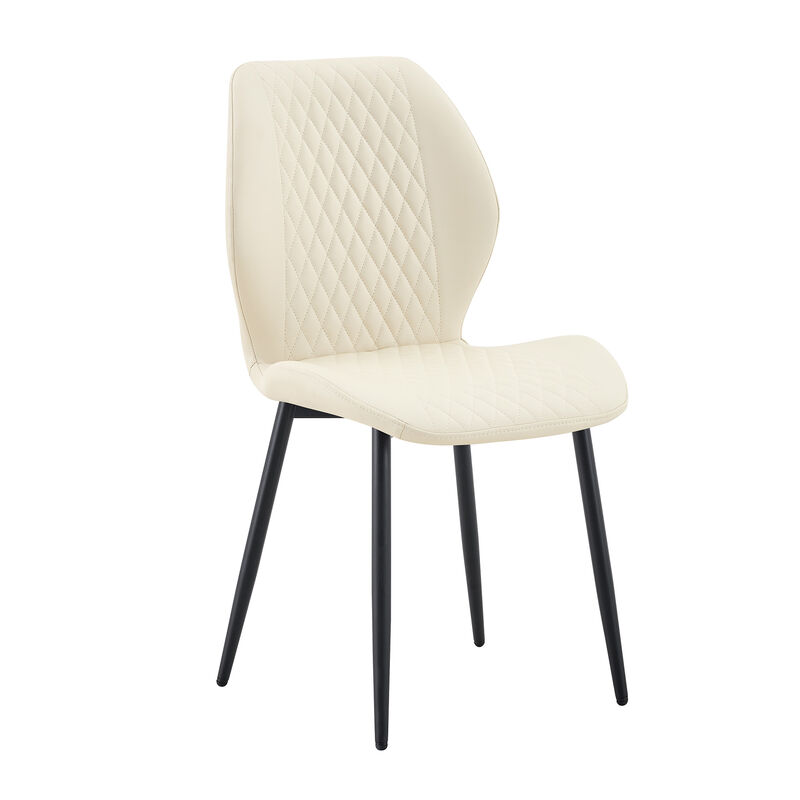 Whisen 4-Pack PU Leather Dining Chairs with Metal Legs, Light Luxury Upholstered Accent Chairs for Dining Room, Office, Study image number 8