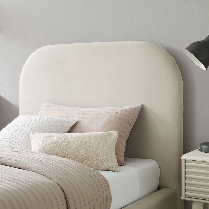 Keynote Performance Velvet Curved Twin Platform Bed image number 8
