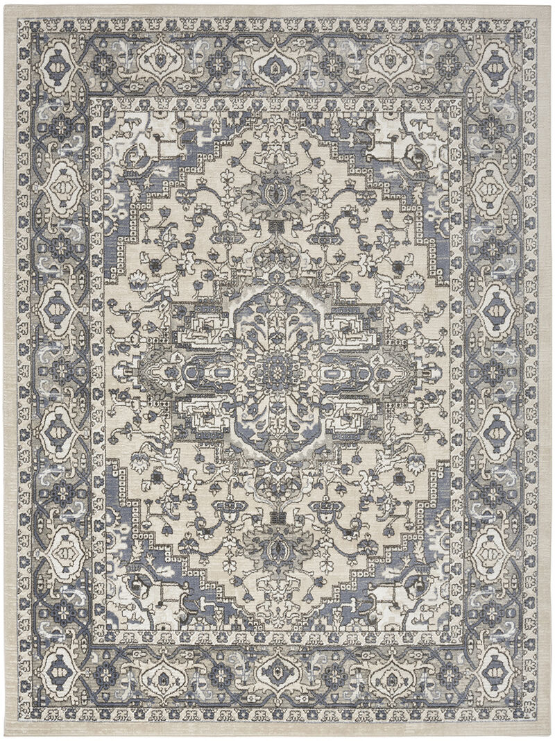 Quarry QUA05 Ivory/Blue 8' x Round Rug image number 0