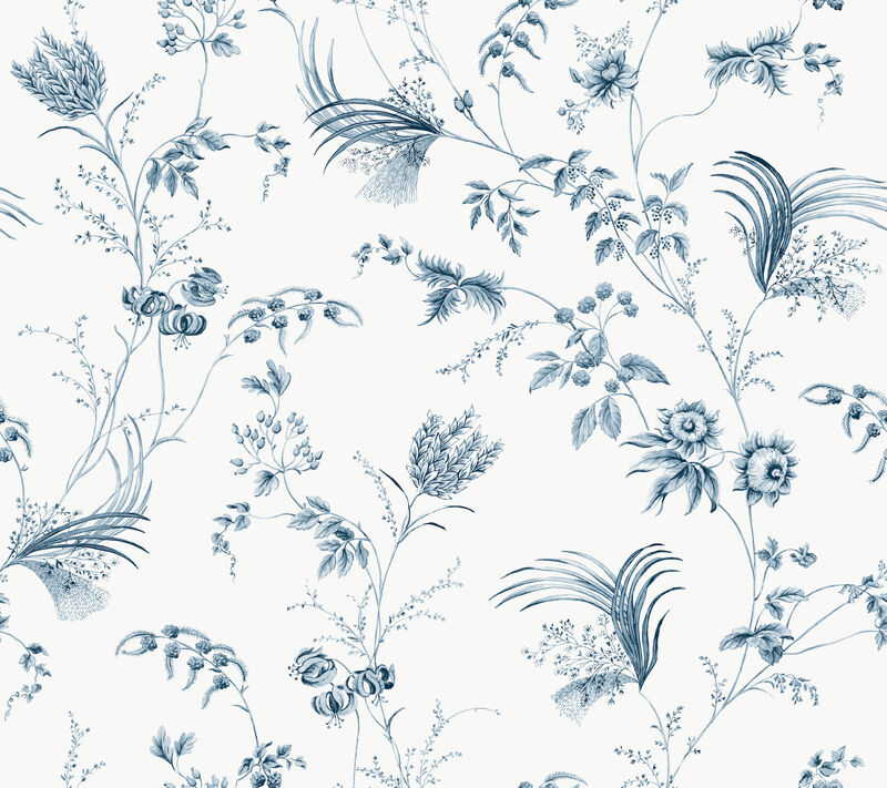 Floral Lace Navy Wallpaper (Set of 2) image number 0