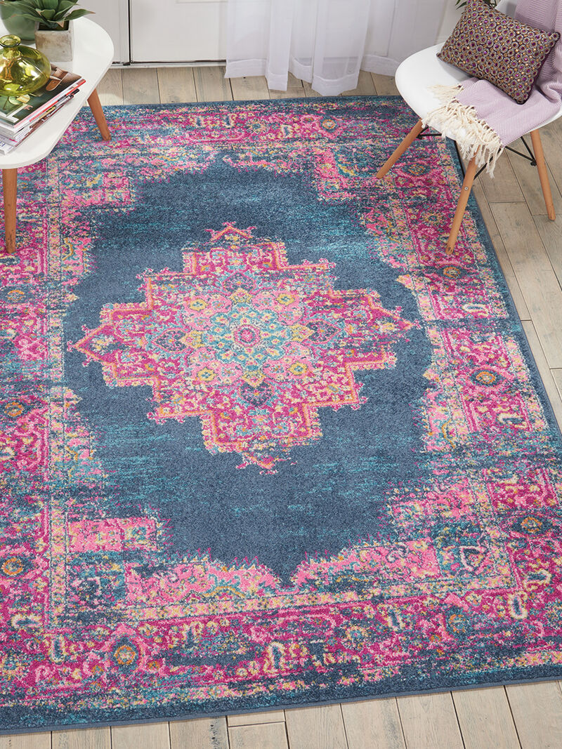 Passion PSN03 Blue 5' x Round Rug image number 4