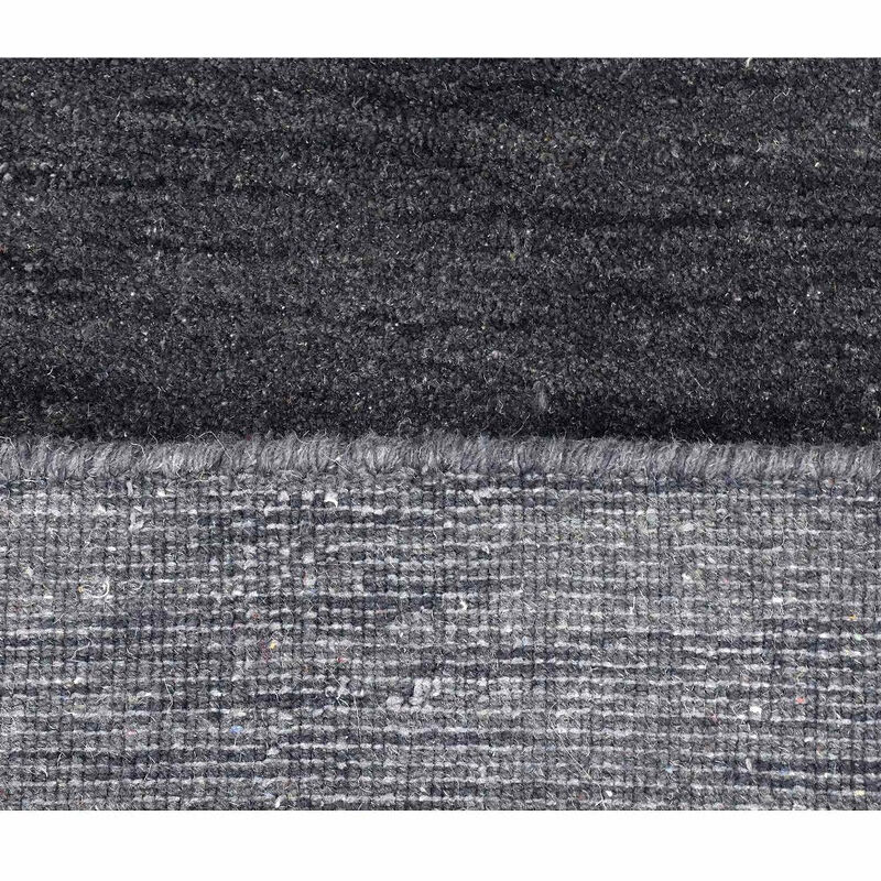 RUGSOTIC CARPETS HAND KNOTTED LOOM WOOL ECO-FRIENDLY AREA RUGS  - 6'x9', Rectangle, Charcoal Color, Contemporary Modern Design, High Pile Thick Handmade Anti Skid Rugs for Living Room (L00219)