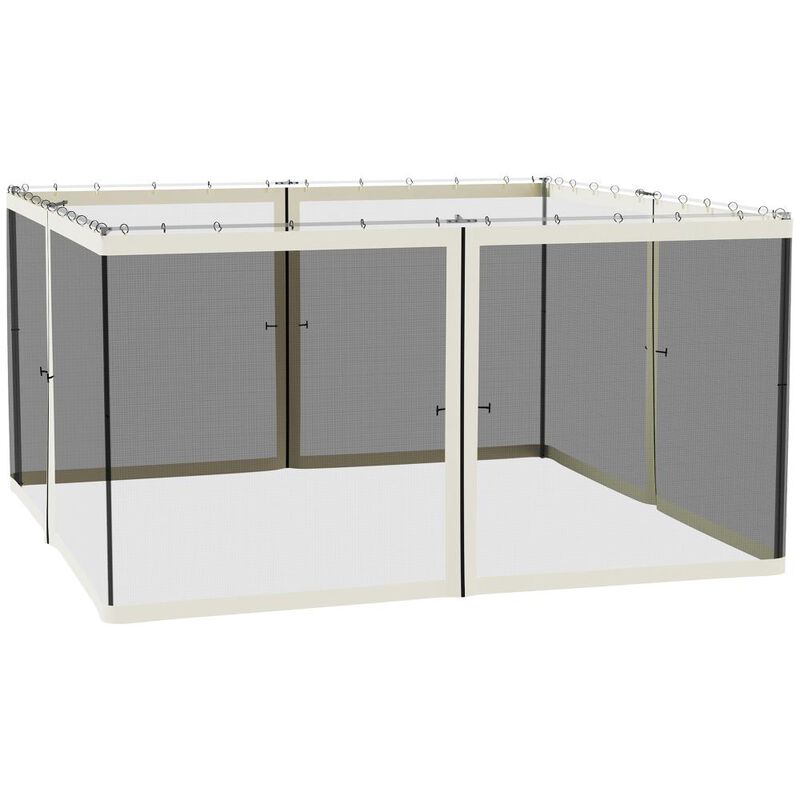 Hivvago 13x13 Outdoor Gazebo Mesh Screen with Zippers image number 0