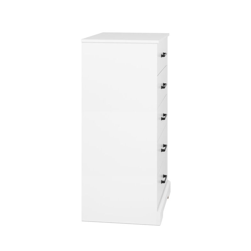 Prepac Rustic Ridge White 5 Drawer 18.5D x 27.5W x 43.5H Dresser