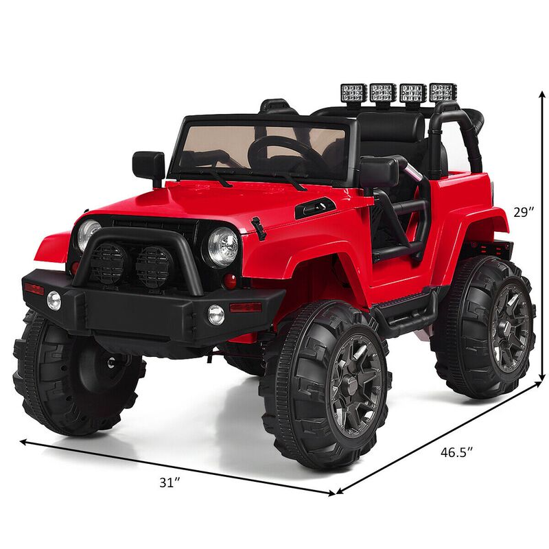 12V Kids Electric Ride-On Truck with Parental Remote and LED Headlights image number 2