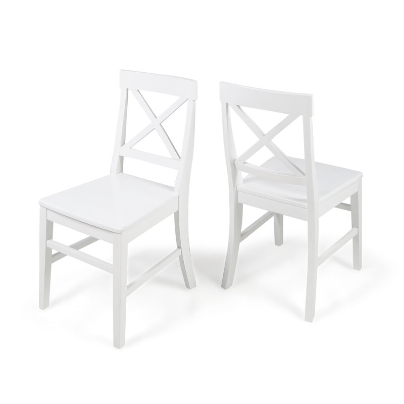 Merax Farmhouse Acacia Wood Dining Chairs 2 PCS