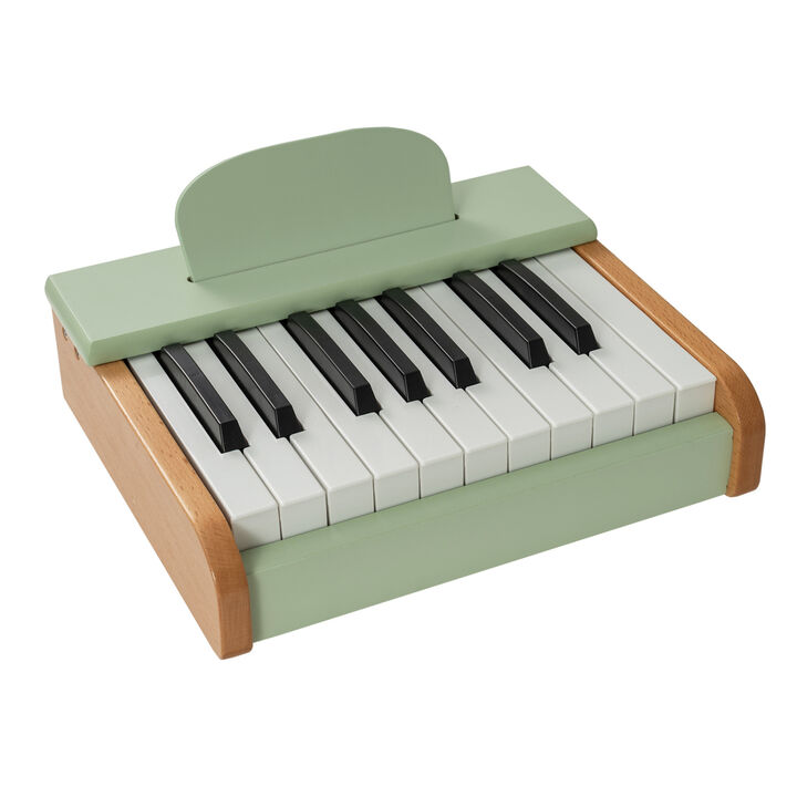 Wooden 18 Keys Piano for Children with Music Stand Removable