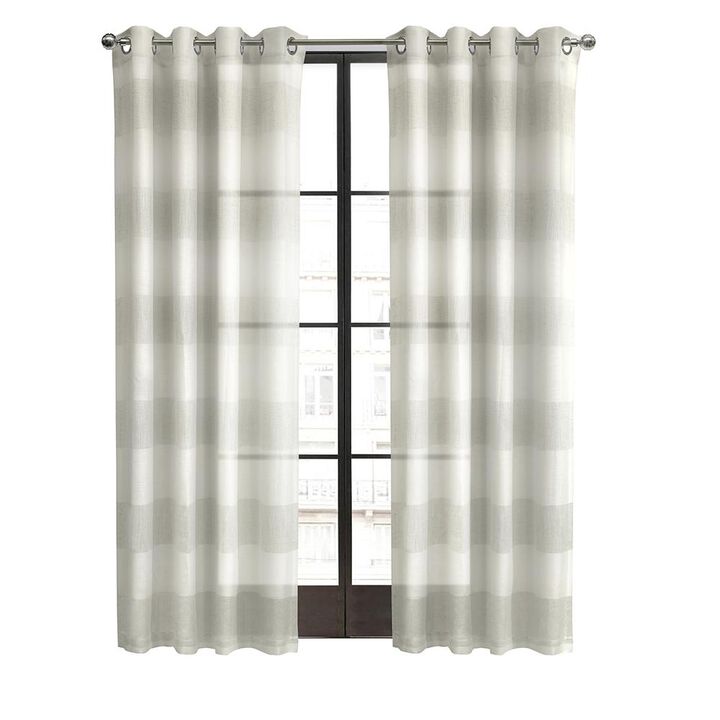 Habitat Paraiso Eclectic Smooth Textured Brighten Space Sheer Panel Grommet Curtain Panel Ivory