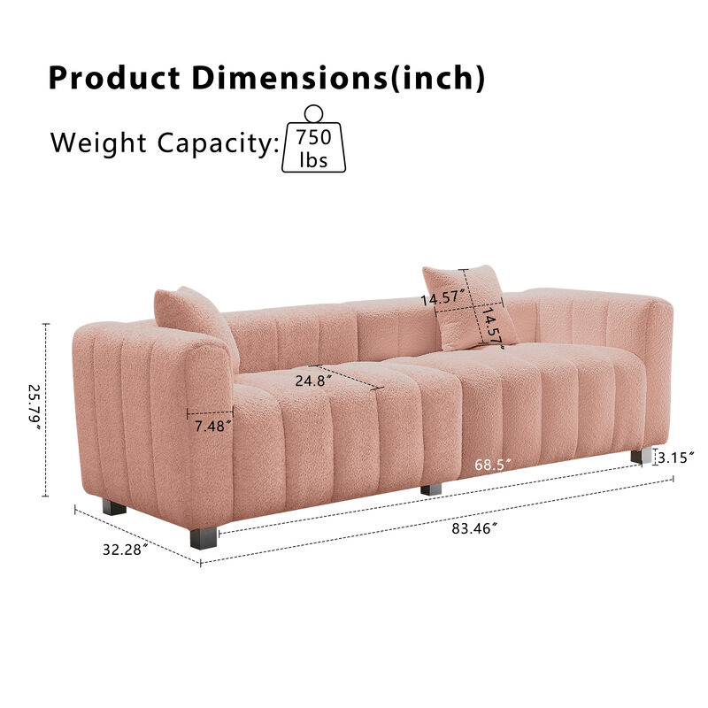 Fremro 83.46'' Premium Velvet Sofa image number 5