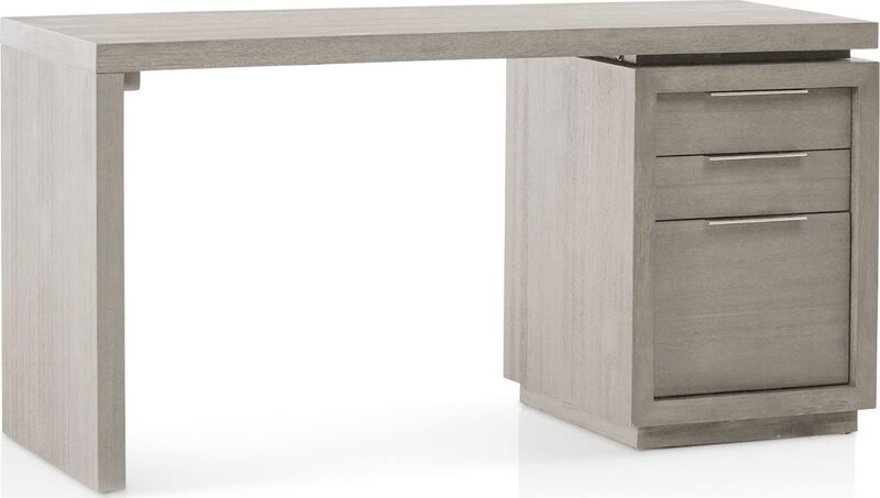 Oxford Three-Drawer Single Pedestal Desk in Mineral