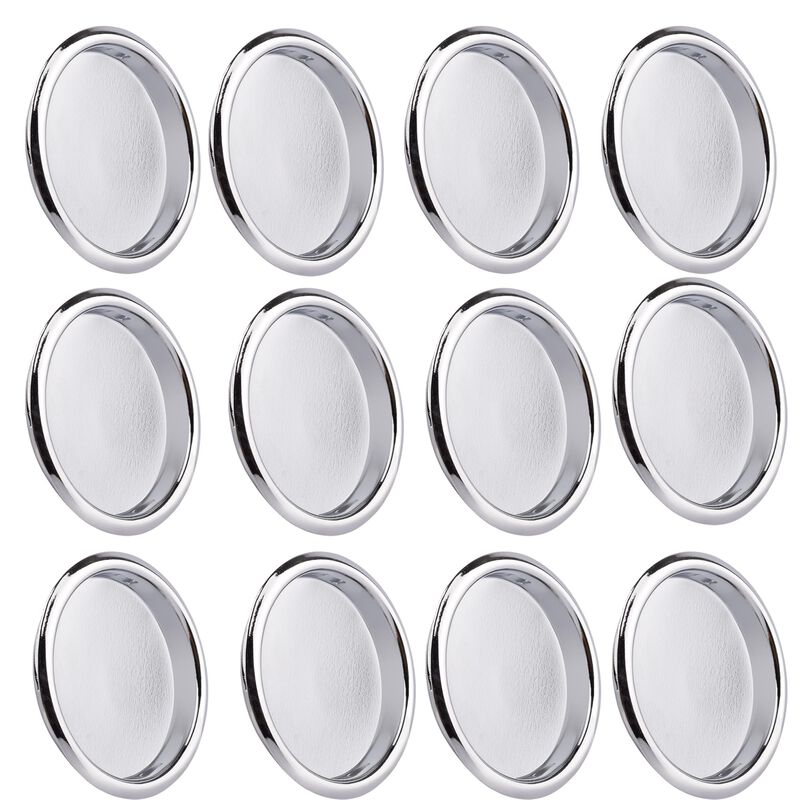 HOMOTEK 12 Pack Closet Door Finger Pulls, 2-1/8' Round Sliding Door Handles, Easy Snap No Drill, Chrome
