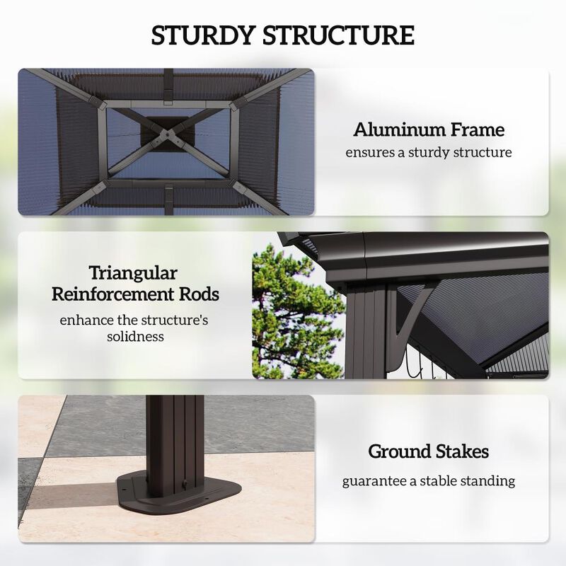 Hivvago Double Roof BBQ Pergola Canopy for Backyard image number 5