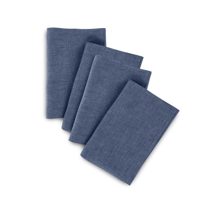 Solino Home 100% Pure Linen Dinner Napkins 20 x 20 Inch Set of 4 - Athena