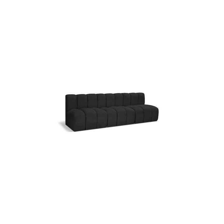 Meridian Furniture Arc Black Boucle Fabric Modular Sofa