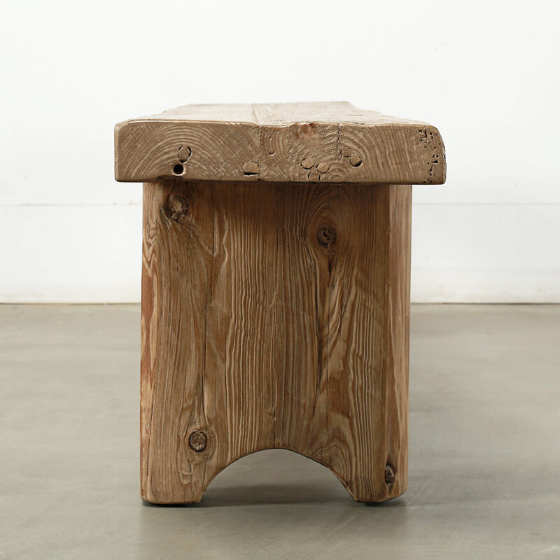 Pine Entryway Bench in Weathered Natural image number 4