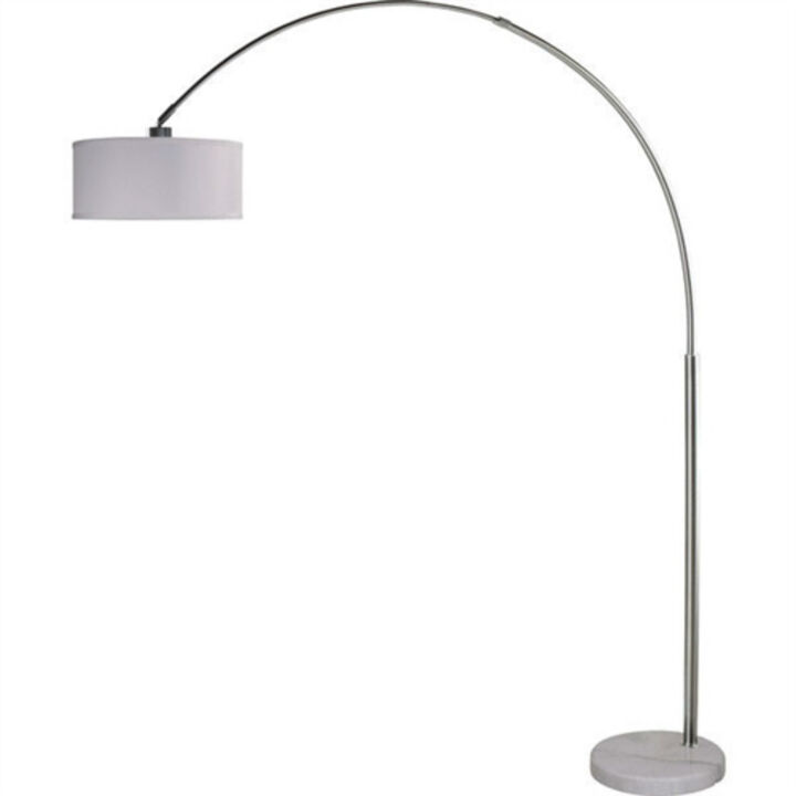 Modern Arch Floor Lamp with Drum Shade and Marble Base