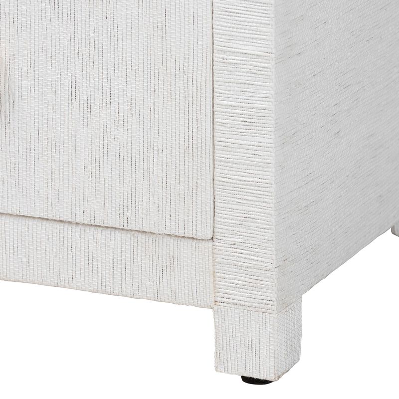 bali & pari Xavier Grasscloth Tall Storage Cabinet - Woven Accent Displaying Tower Bookcase with Open Shelves and Drawers, Space-Saving Organizer for Living Room, Bedroom, or Entryway