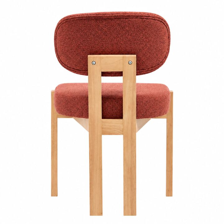 GOODSILO Mid-Century Modern Upholstered Wooden Dining Chairs Set of 2, Sturdy Space-Saving Seating for Kitchen and Dining Room Small Spaces
