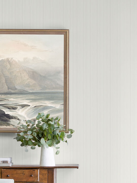 Sebasco Dove Vertical Pinstripe Wallpaper (Set of 2)