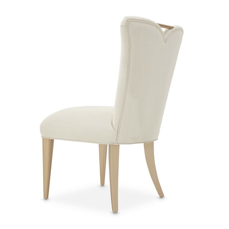 Elegant Upholstered Dining Chairs Set of 2 &ndash; Champagne Finished Side Chairs image number 9